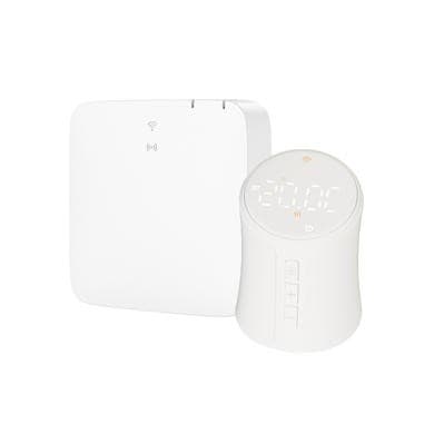 electriQ Smart TRV Valves (Single Pair) with Zigbee Hub - White