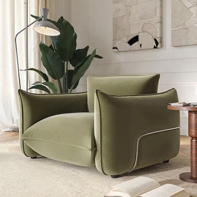 ONLY OPENED - Sage Green Velvet Armchair - Santo