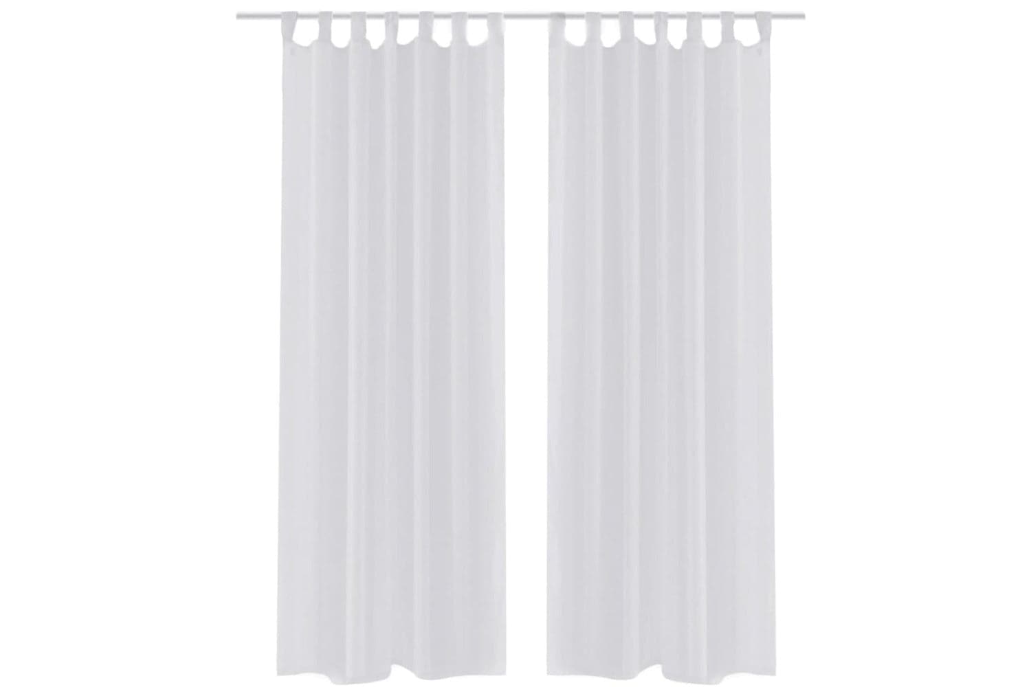 vidaXL 130198 White Sheer Curtain 140 X 225cm 2 Pcs