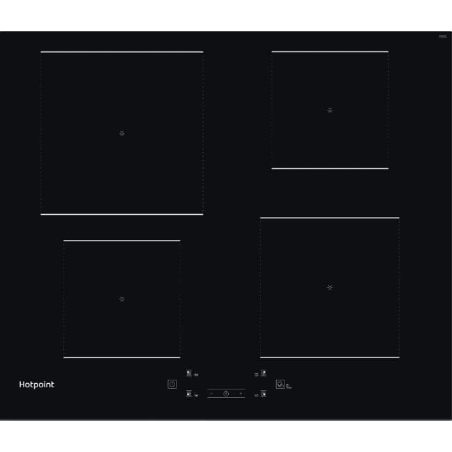Hotpoint 60cm 4 Zone Induction Ceramic Hob -  Black | TQ 4160S BF