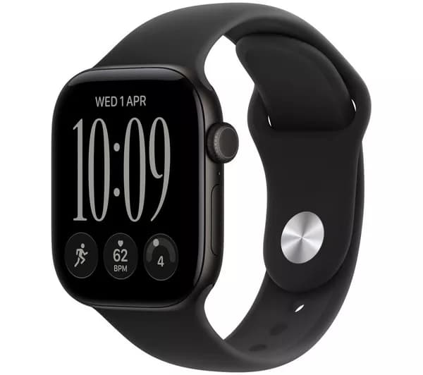 APPLE Watch Series 12 - 42 mm Black Aluminium Case with Black Sport Band, M/L