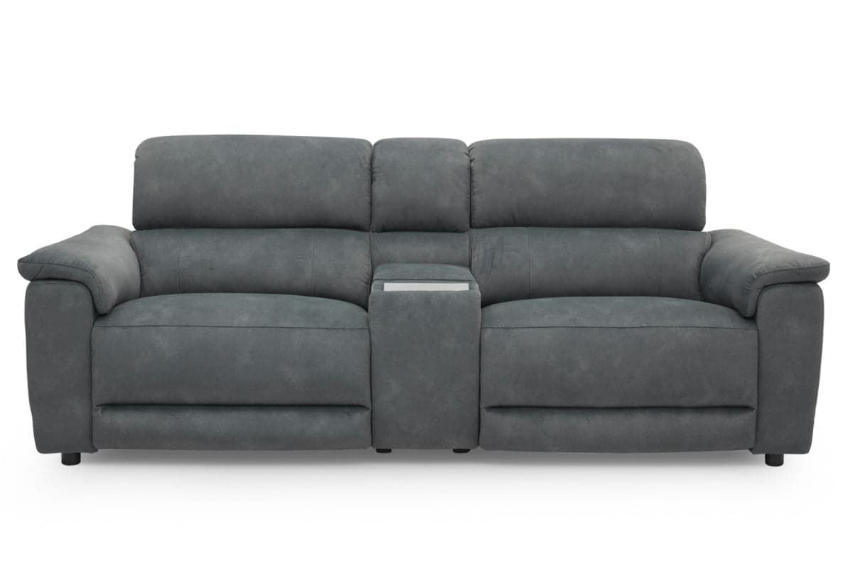 Tiago 2 Seater Sofa | Power Recliner | Media Screen | Bluetooth Speaker | Telescopic Headrest | USB Port | Fabric | Grey