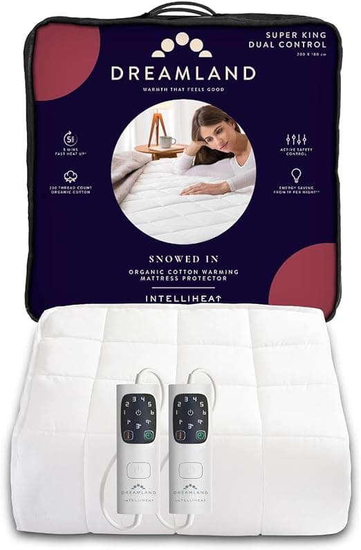 Dreamland Organic Cotton Electric Blanket - SuperKing Size with Dual Control | 16890D