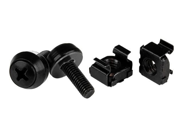 STARTECH.COM - Startech M5 x 12mm Screws and Cage Nuts - 100 Pack - M5 Mounting Screws and Cage Nuts for Server Rack and Cabinet - Black (CABSCREWM52B) - rack screws and nuts