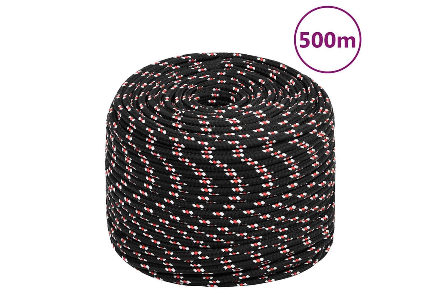 vidaXL 152351 Boat Rope Black 10mm 500 M Polypropylene