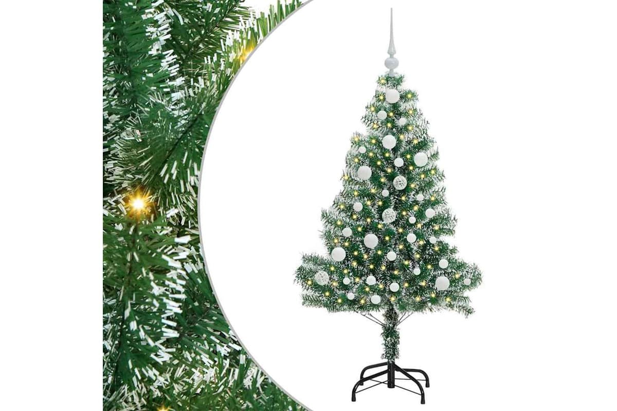 Vidaxl Artificial Christmas Tree Snow Flocked With Led Light 120 Cm