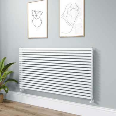 Ravello Linea White Square Designer Radiator 810x1600mm Single Panel 5908 BTU - Horizontal Bars