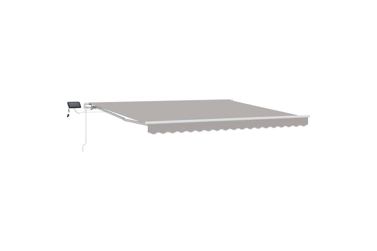 Vidaxl Retractable Awning With Manual Light Grey 400 X 350 Cm Fabric