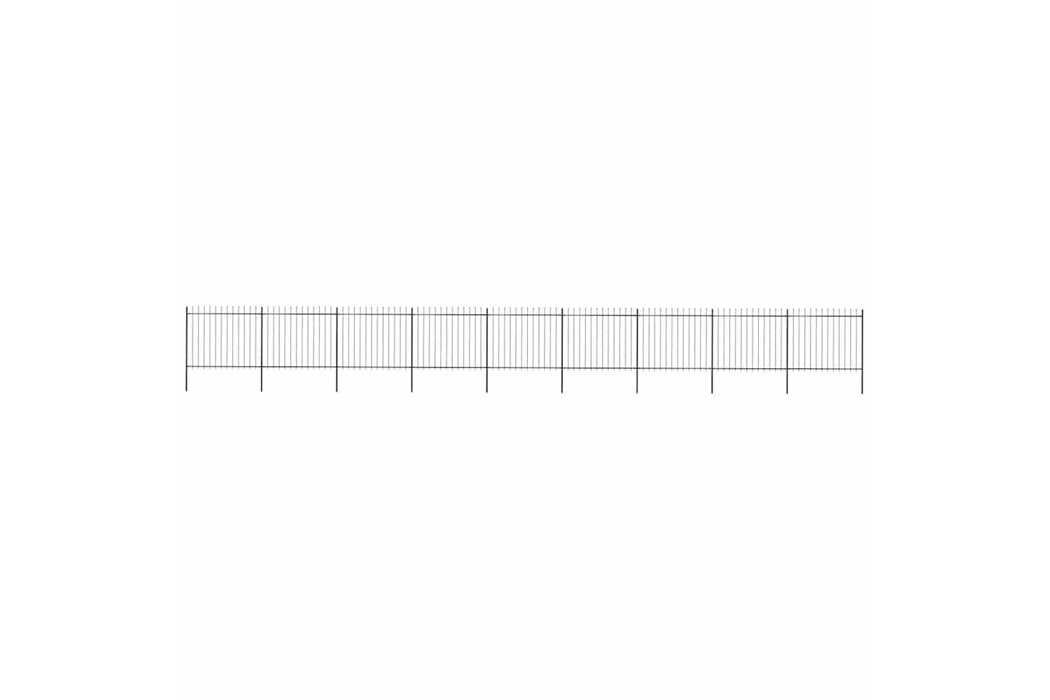 Vidaxl 277637 Garden Fence With Spear Top Steel 15.3x1.5 M Black