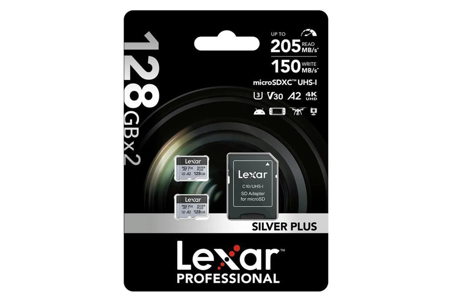 Lexar High-performance Silver Plus Microsdxc UHS-I Memory Card with Adapter | 128GB