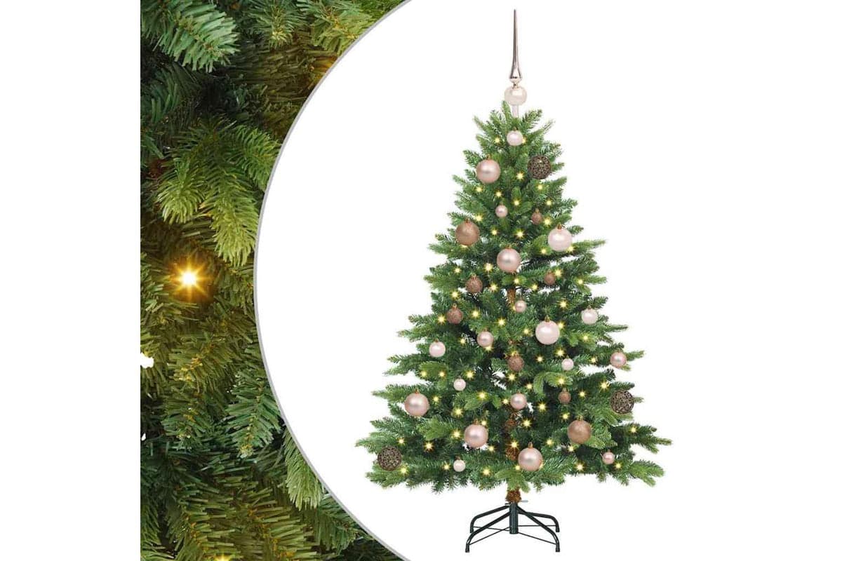 Vidaxl Artificial Christmas Tree With 150 Leds Green 120 Cm Pe And Pvc