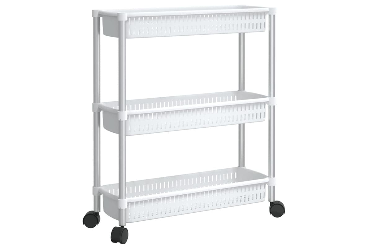 Vidaxl 344380 3-tier Storage Trolley Silver And White Aluminium