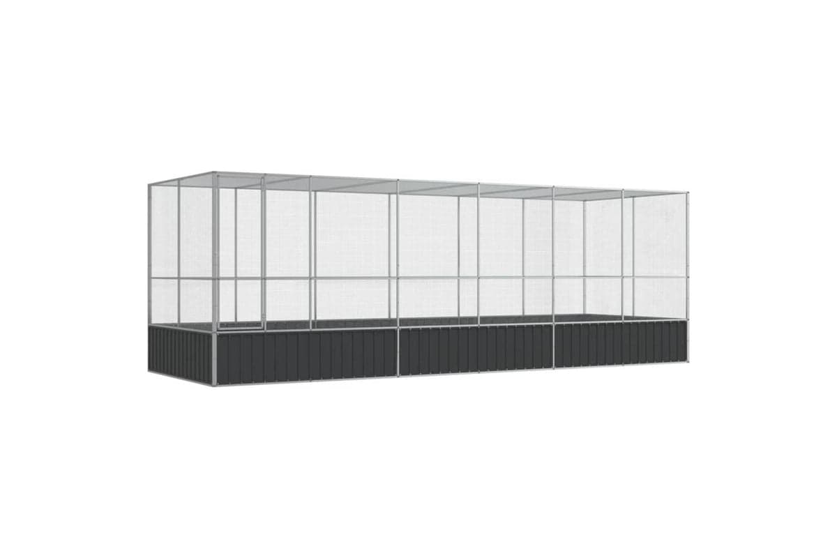Vidaxl Aviary With Extension Silver 625x207x212 Cm Steel