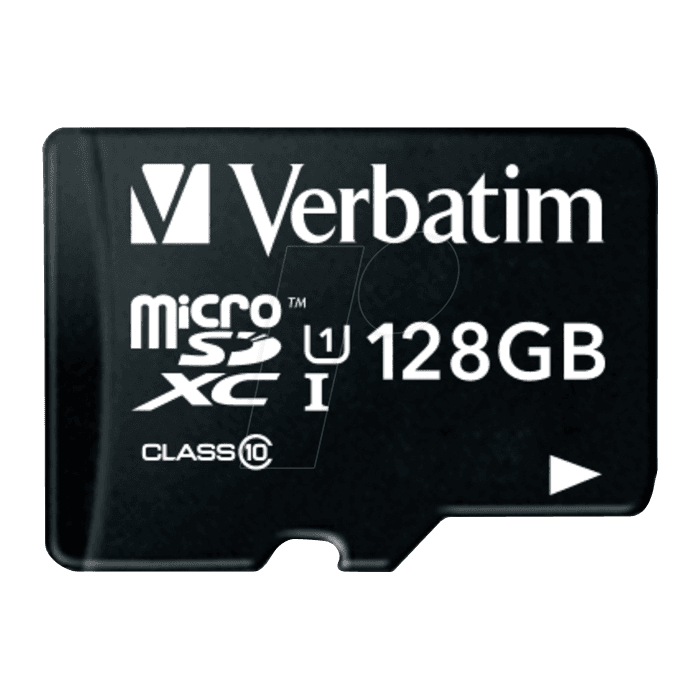 Verbatim 44085, 128GB, MicroSD Memory Card w/ Adapter