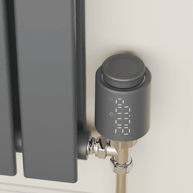 electriQ Smart Modern LED TRV Thermostatic Radiator Valves Wi-Fi Version Anthracite