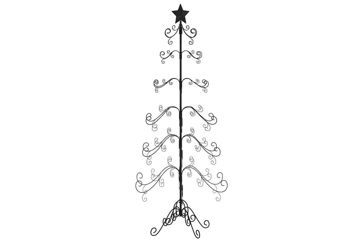 Vidaxl Metal Christmas Tree For Decoration Black 215 Cm