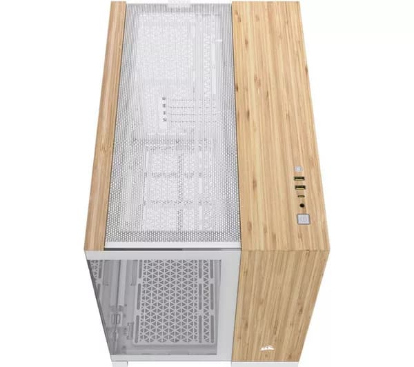 CORSAIR iCUE LINK 2500X RGB Micro-ATX Mid Tower PC Case - White & Bamboo Wood