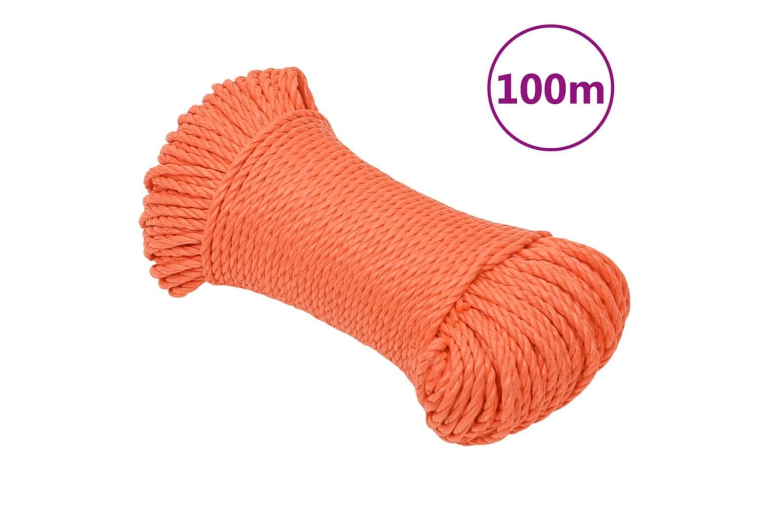 vidaXL 152925 Work Rope Orange 6mm 100 M Polypropylene