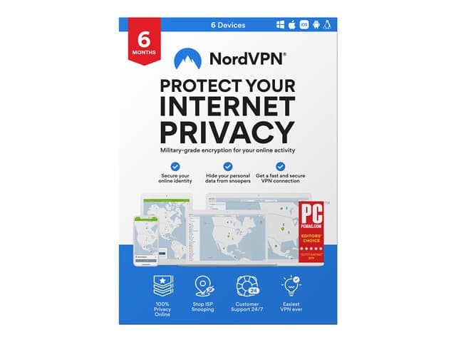 NORDVPN - Subscription licence (6 months) - ESD - Win, Mac, Linux, Android, iOS - Worldwide