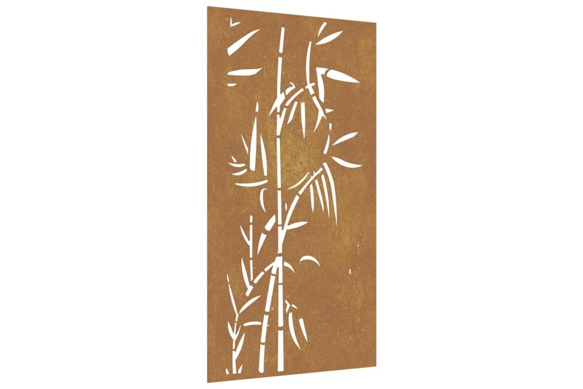 Garden Wall Decoration 105x55 Cm Corten Steel Bamboo Design