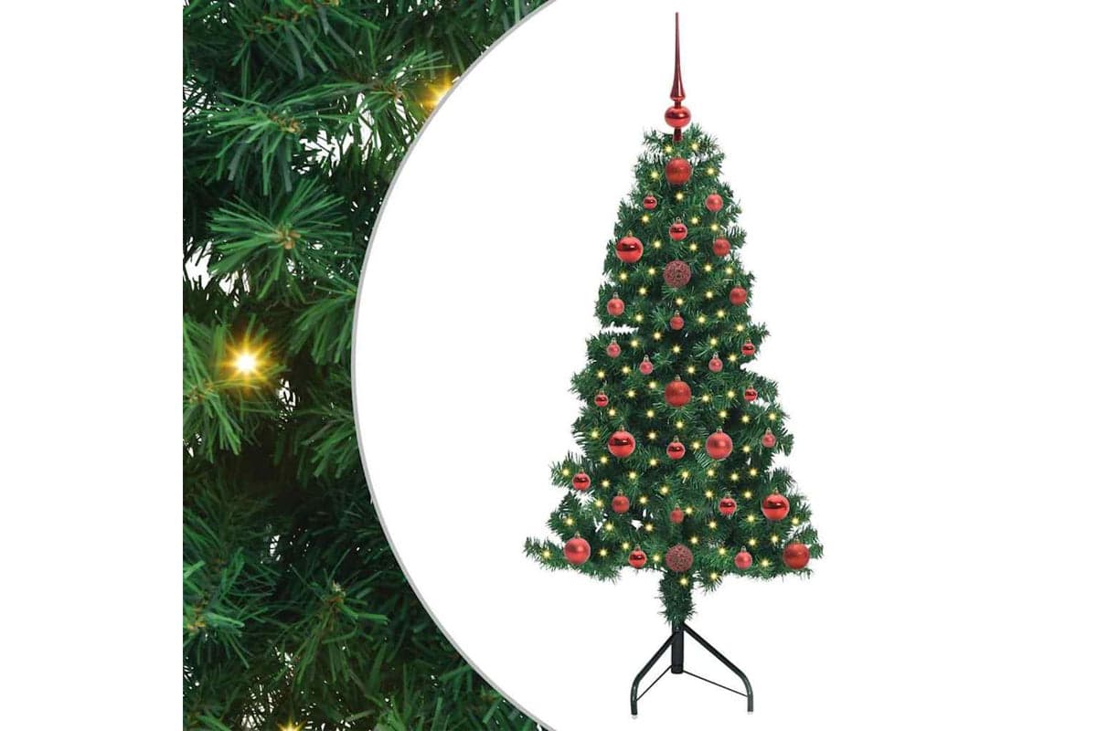 Vidaxl Corner Artificial Christmas Tree Green 120 Cm Pvc And Metal