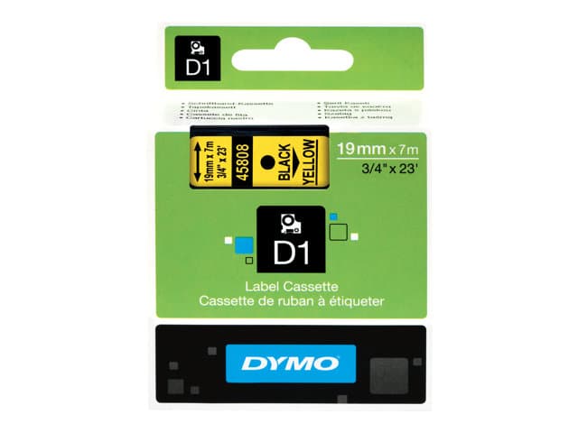 DYMO - D1 - label tape - 1 cassette(s) - Roll (1.9cm x 7m)