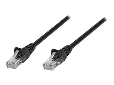 INTELLINET - Network Patch Cable, Cat5e, 5m, Black, CCA, U/UTP, PVC, RJ45, Gold Plated Contacts, Snagless, Booted, Lifetime Warranty, Polybag - patch cable - black