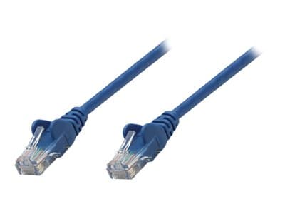 INTELLINET - Network Patch Cable, Cat5e, 3m, Blue, CCA, U/UTP, PVC, RJ45, Gold Plated Contacts, Snagless, Booted, Lifetime Warranty, Polybag - patch cable - blue