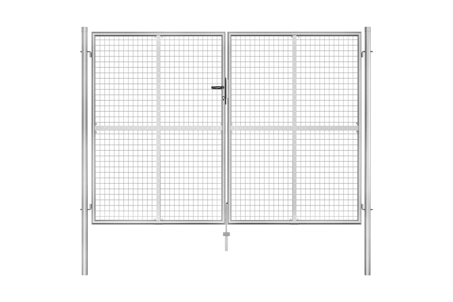vidaXL 144765 Garden Gate Galvanised Steel 306x225cm Silver