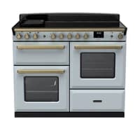 Rangemaster Estel Deluxe 110cm Induction Range Cooker - Misty Blue with Brass Trim | ESDLO110EIPMSB/AB1