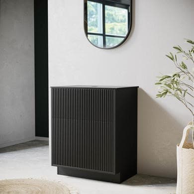 Matira 650mm Wooden Fluted Freestanding Countertop Vanity Unit