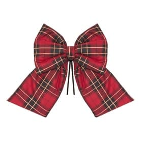 Burgundy Tartan Tree Bow 17in