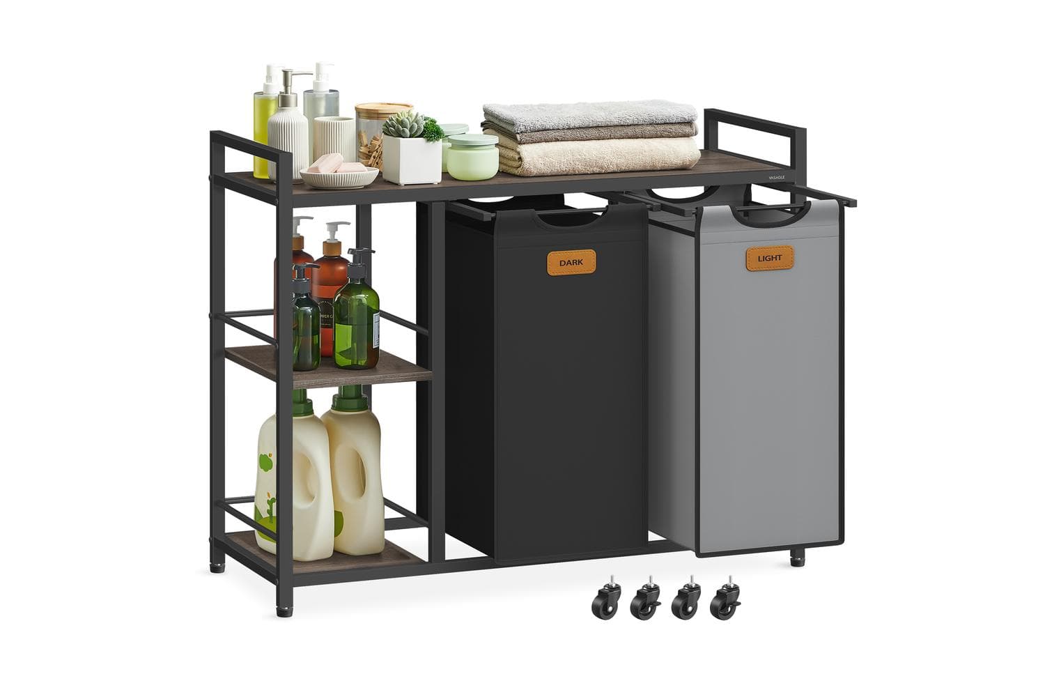 Luandry Basket | Laundry Trolley | Steel & Oxford Fabric | Large