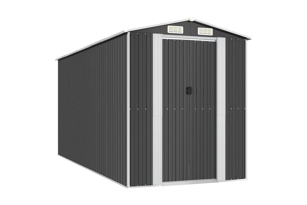 vidaXL 3147452 Garden Shed Anthracite 192x440x223cm Galvanised Steel
