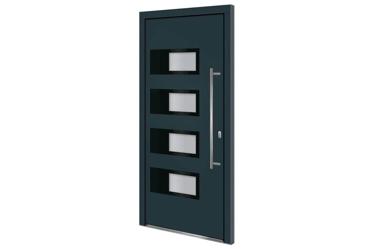 vidaXL 3157069 Front Door Anthracite 100x210cm Aluminium And Pvc