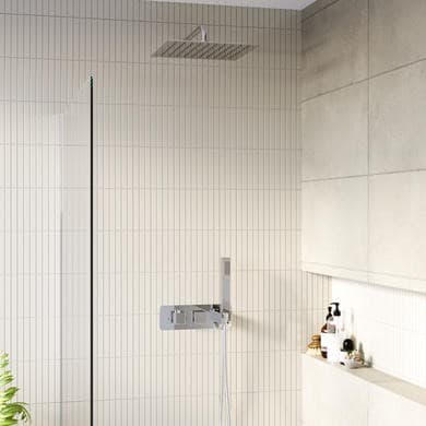Cube 2 Outlet Thermostatic Mixer Shower Set with Hand Shower