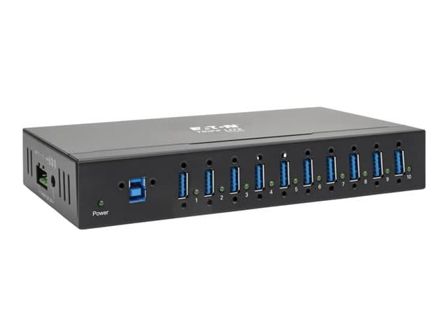 Tripp Lite - Eaton Tripp Lite series 10-Port Industrial-Grade USB 3.0 SuperSpeed Hub - 20 kV ESD Immunity, Iron Housing, Mountable - hub - 10 ports