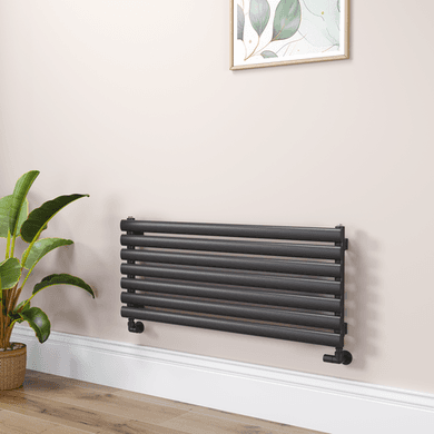 Sorrento Linea Midnight Black Oval Designer Radiator