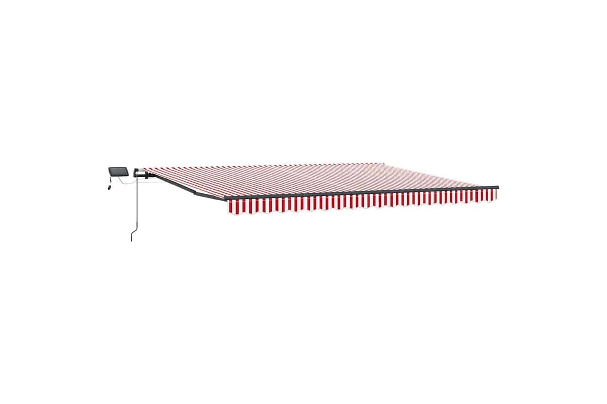 Vidaxl Retractable Awning Manual Red And White 400 X 300 Cm Fabric