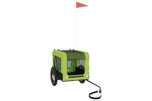 Vidaxl 93913 Pet Bike Trailer Green And Black Oxford Fabric And Iron