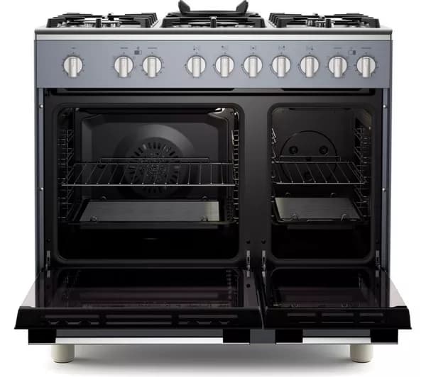 KENWOOD CK600DF-SL 90 cm Dual Fuel Range Cooker – Slate Grey & Chrome