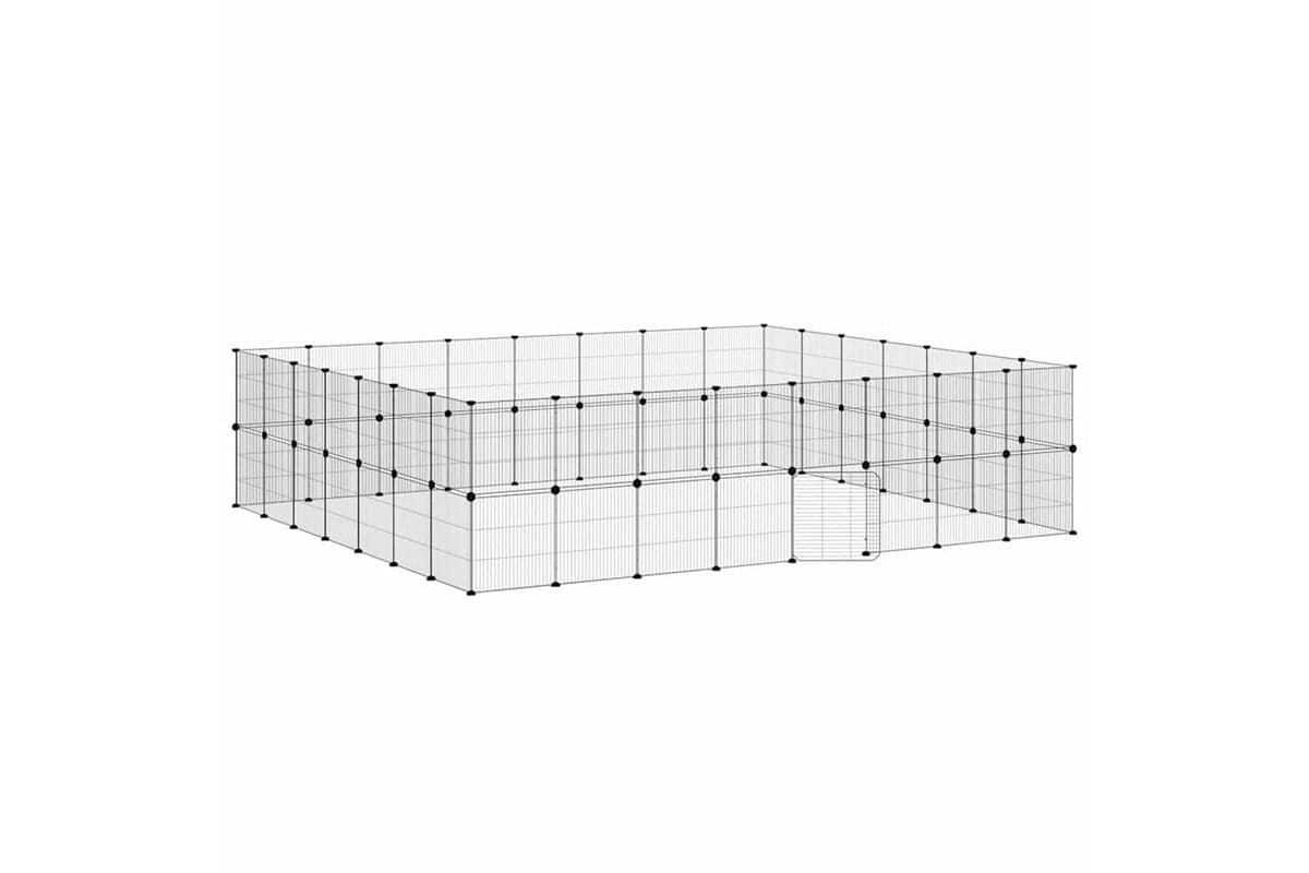 vidaXL 3114048 60-panel Pet Cage With Door Black 35x35cm Steel