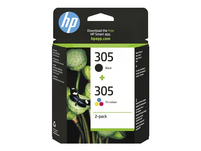HP - 305 - 2-pack - black, colour (cyan, magenta, yellow) - original - ink cartridge