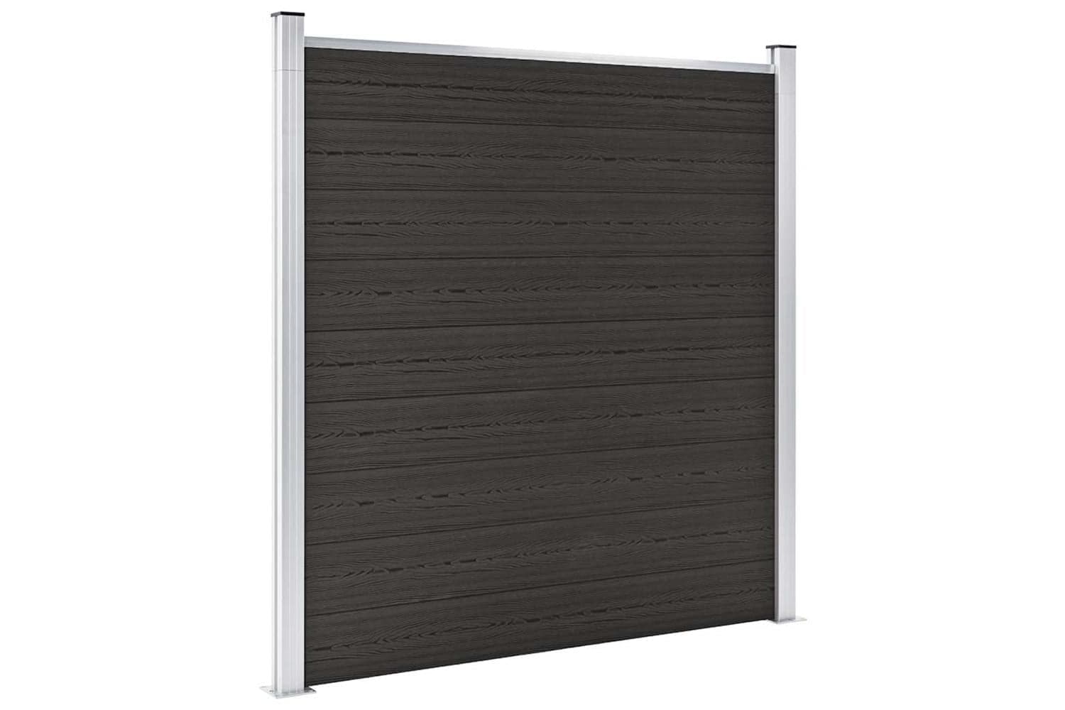 vidaXL Fence Panel Wpc 180x186cm Black