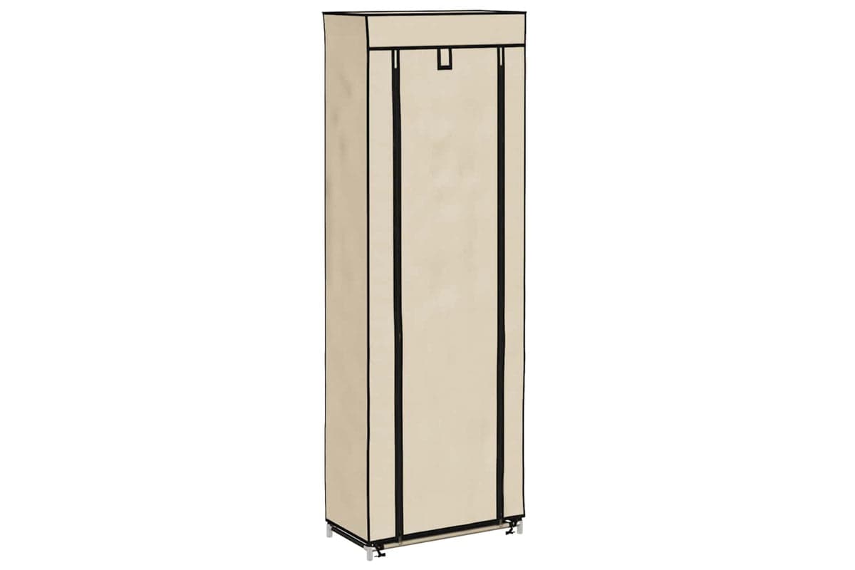 vidaXL 282431 Shoe Cabinet With Cover Cream 57x29x162cm Fabric