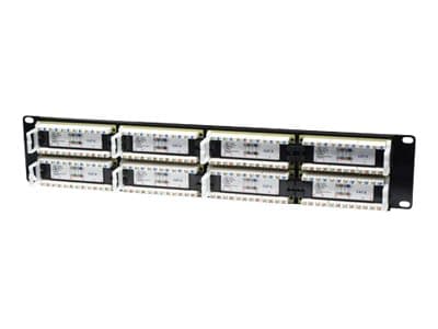 INTELLINET - Patch Panel, Cat6, UTP, 48-Port, 2U, Black - patch panel - 2U - 19"