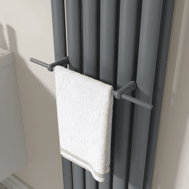 Anthracite Designer Towel Holder for Steel & Electric Radiators - 420mm