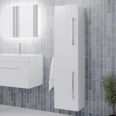Ashford Double Door Wall Hung Tall Bathroom Cabinet