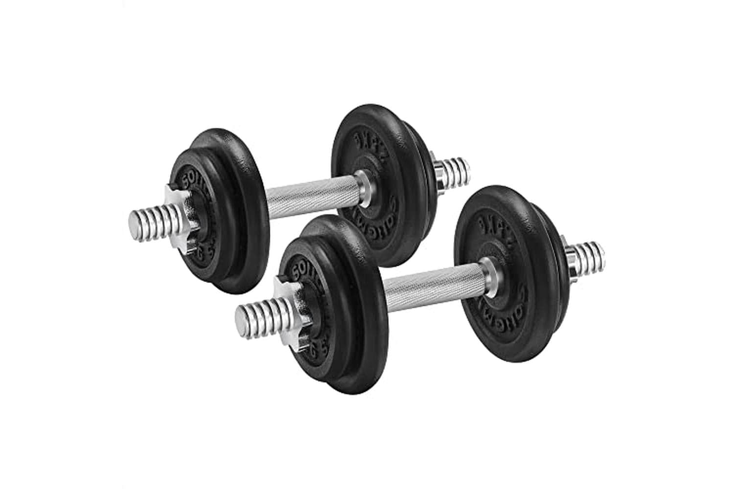 Songmics Cast Iron Dumbbell Set | Dumbbell Bars Knurled With Star Collars | 20 Kg