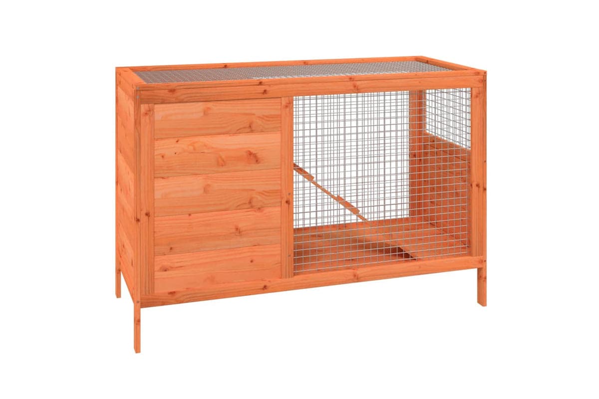 Vidaxl Rabbit Hutch Brown 103x44x69.5 Cm Solid Wood Pine